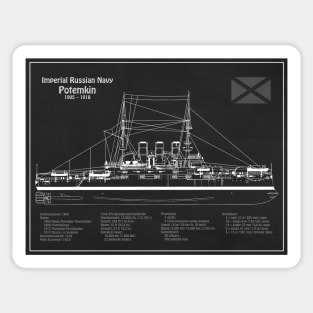 Potemkin battleship plans - Imperial Russian Navy - PD Sticker